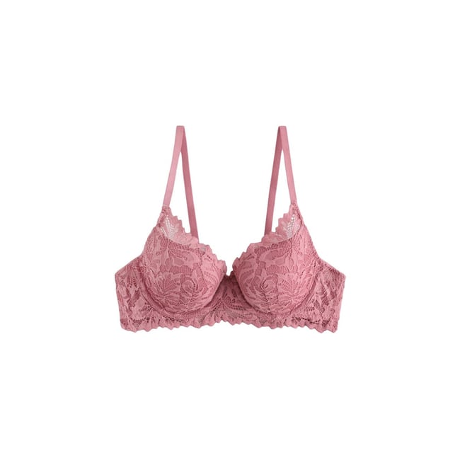 Soutien-gorge en dentelle ultra confort rose <span itemprop=