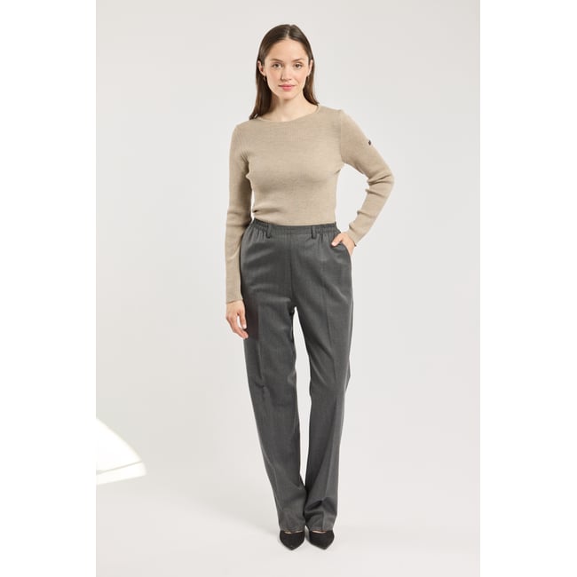 Pantalon - laine gris fonce(170) <span itemprop=