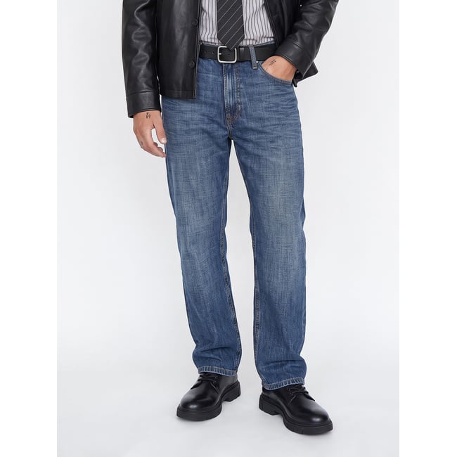 Jean À Coupe Ample bleue - blue denim 1 <span itemprop=