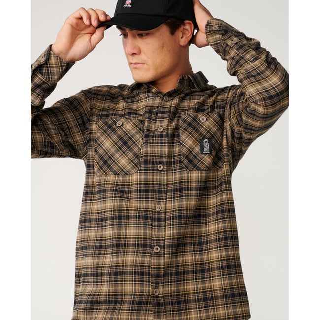 Chemise en flannelle SEARCH SERIES Solucellair black <span itemprop=