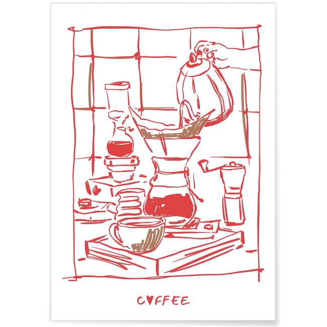 Affiche Coffee Couleur blanc <span itemprop=