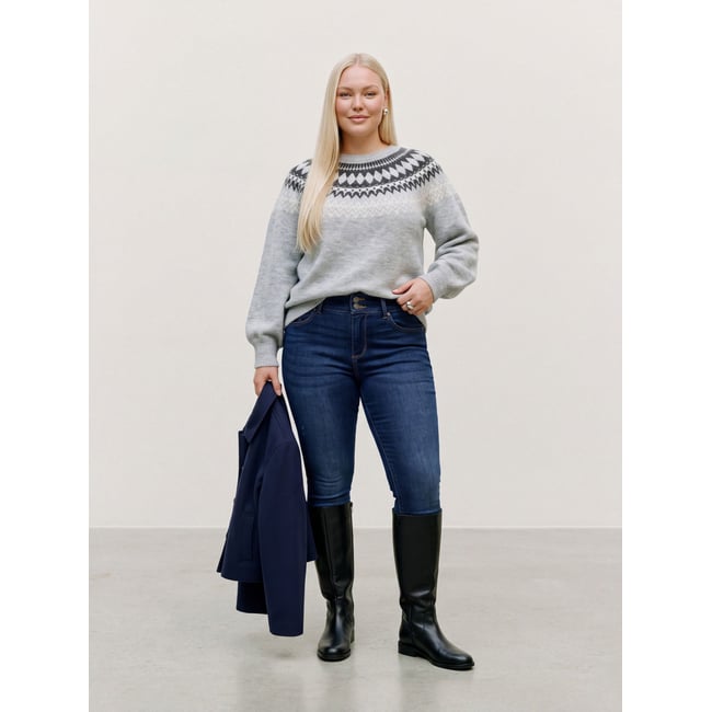 Pull En Maille light grey melange 1 <span itemprop=