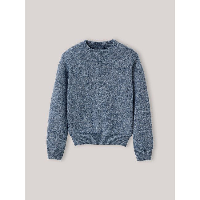Pull en maille moulinée bleu <span itemprop=
