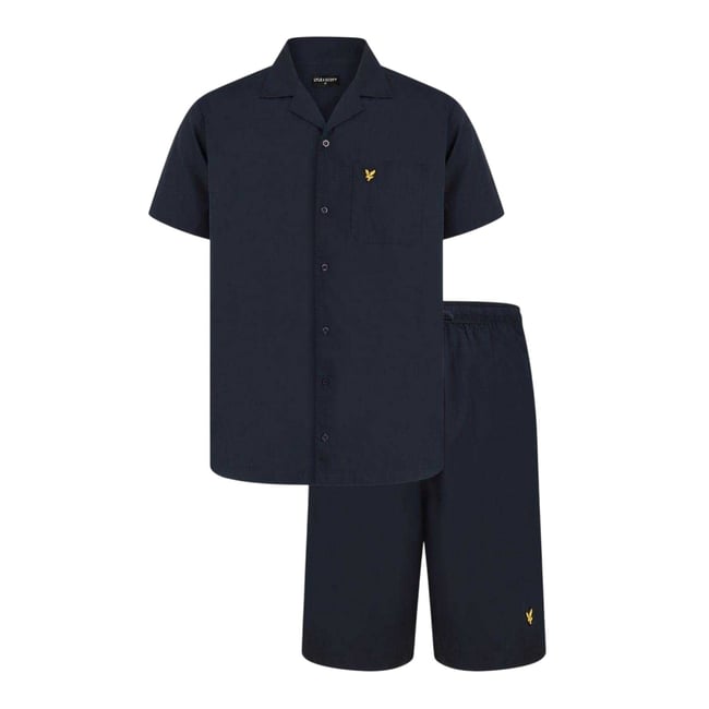 Ensemble de pyjama uni bleu sombre <span itemprop=