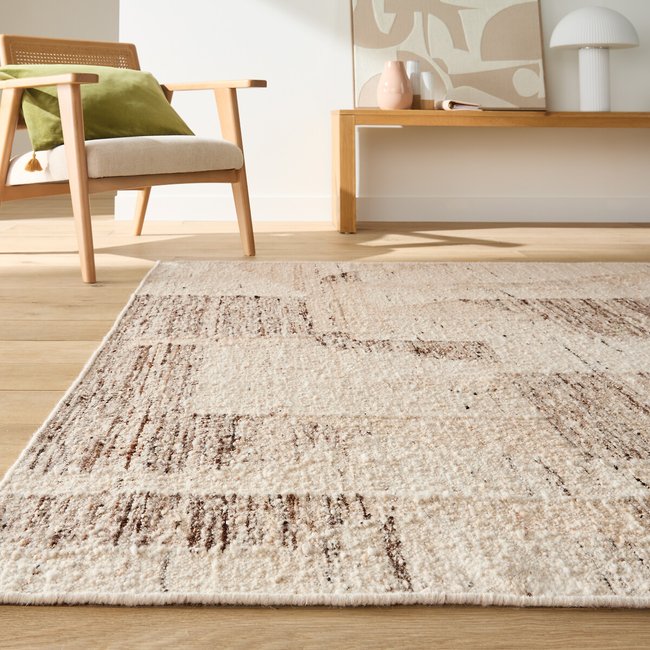 Tapis en laine tissé plat, Laoka naturel <span itemprop=