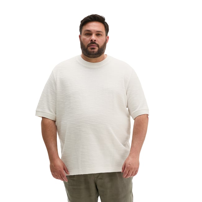 T-shirt loose en jersey bouclé doux blanc naturel <span itemprop=