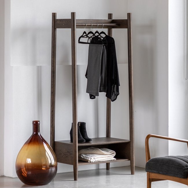 Hale Smoked Oak Open Wardrobe, smoked oak, SO'HOME