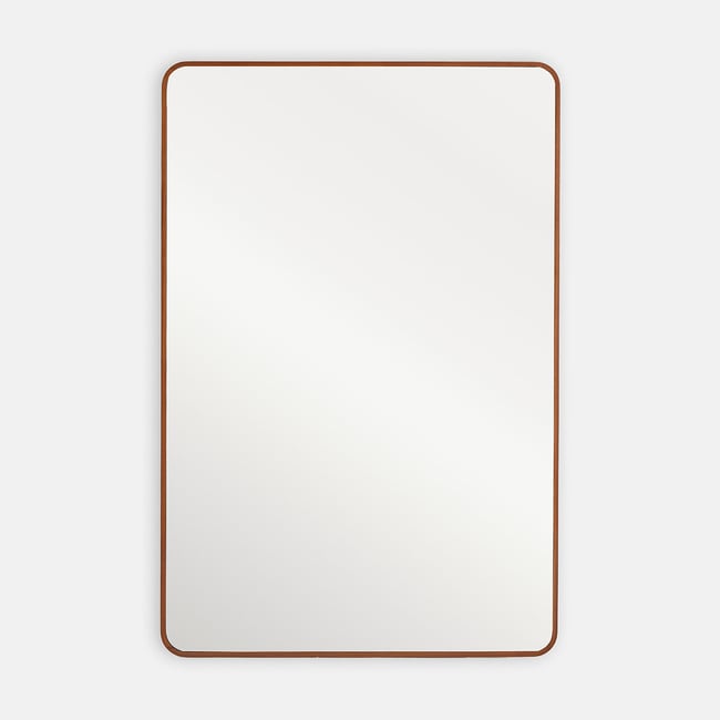 Miroir rectangulaire, en plaqué noyer, 80 x 120 cm, IODUS Couleur teinté coloris noyer <span itemprop=
