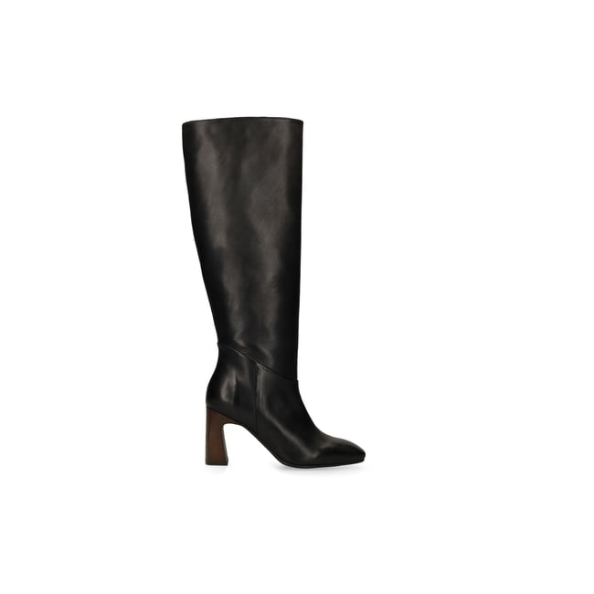 Bottes hautes en cuir noir <span itemprop=