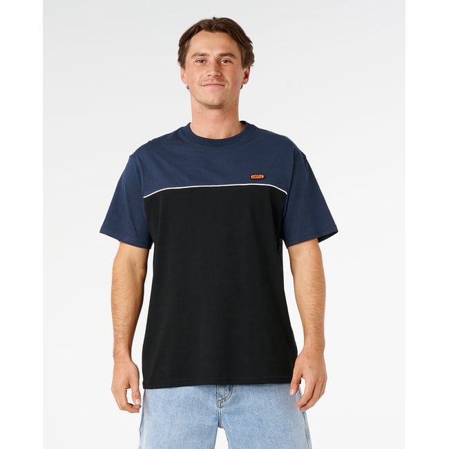 T-shirt Halfa PANEL Beater noir/bleu marine <span itemprop=