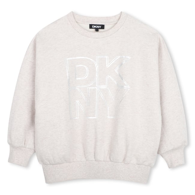 Sweat molletoné beige chine <span itemprop=