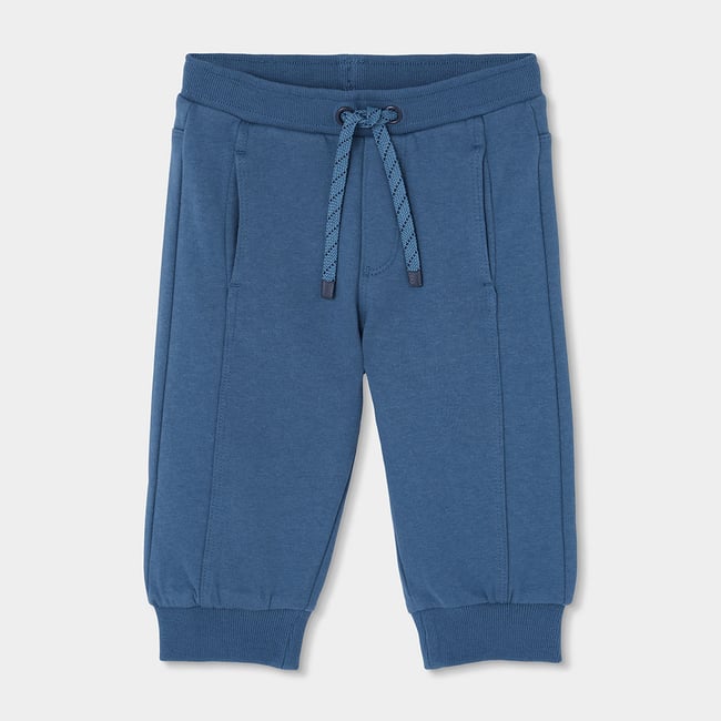 Pantalon garçon en molleton bleu <span itemprop=