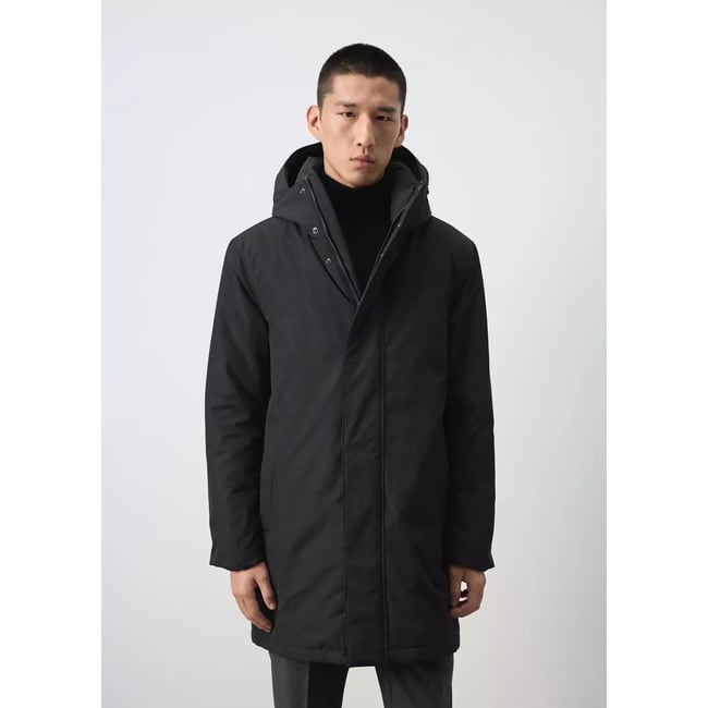 PARKA MÉLANGE COTON DÉPERLANT noir <span itemprop=