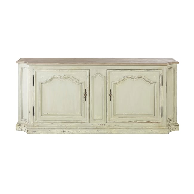 Buffet en pin massif patiné L195 cm - JOSEPHINE Couleur bois clair <span itemprop=