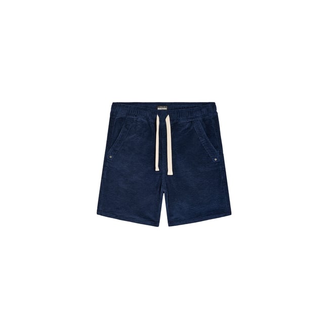 SHORT LOOSE VELOURS NAVY marine <span itemprop=