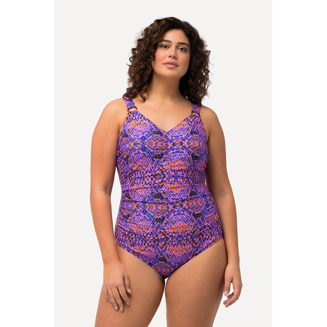 Maillot de bain à fronces, bonnets souples noir <span itemprop=