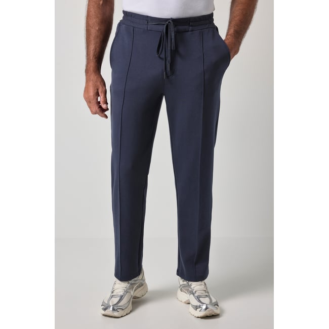 Pantalon chino en molleton bleu marine <span itemprop=