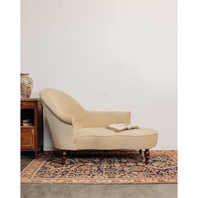 Méridienne de style Napoléon III Martine N°155 - Bon état Couleur beige <span itemprop=