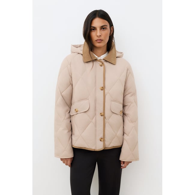 Manteau droit col chemise GMAGGIECOURTE beige <span itemprop=