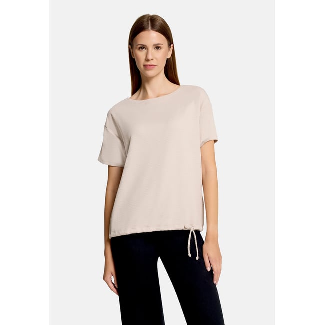 T-shirt façon blouse à cordon coulissant sous tunnel pastel sand <span itemprop=