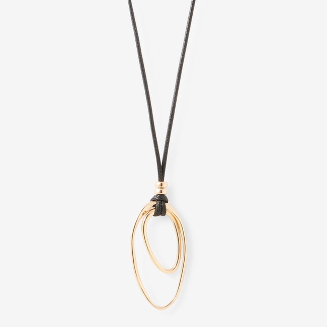 Sautoir cordon à pendentif anneaux - BALABOOSTE