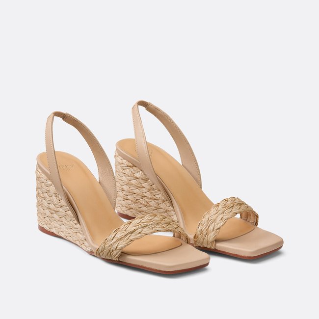 Sandali con zeppa Barby naturale CASTANER