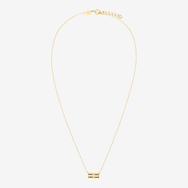 Collier doré jet domino - casino noir <span itemprop=