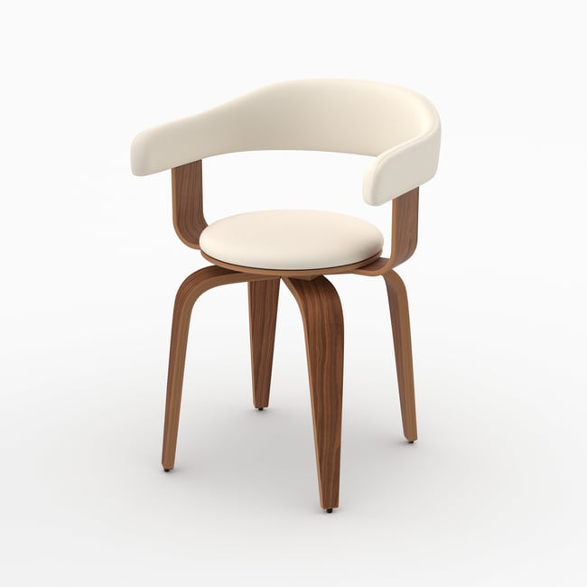 Chaise avec accoudoirs en cuir synthétique - HAROLD - MAISON PAVANE