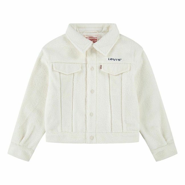 Teddyfleece-Jacke elfenbein <span itemprop=