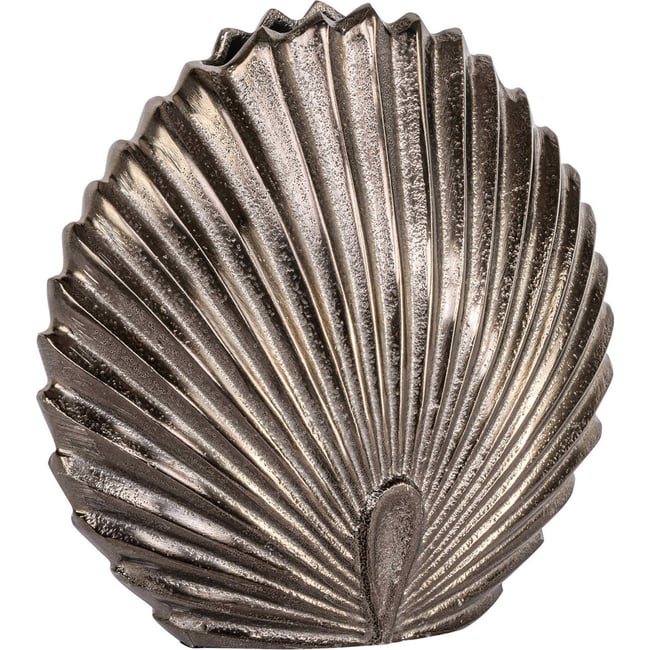 Vase coquillage en aluminium Couleur laiton antique <span itemprop=