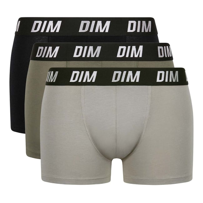 Lot de 3 boxers Regul'Activ  noir + vert + taupe <span itemprop=