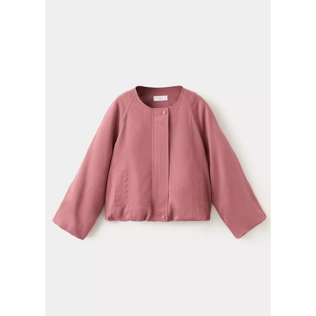 Blouson bomber Lyocell lin rose <span itemprop=