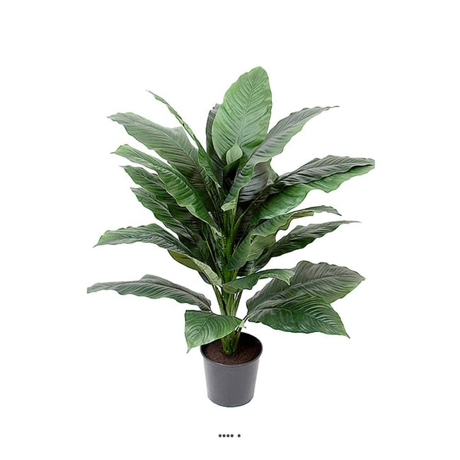 Spathifyllum artificiel en pot, Couleur vert <span itemprop=
