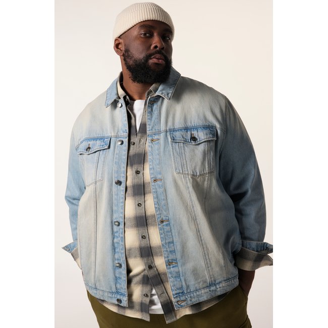 Veste en jean jean blanchi <span itemprop=