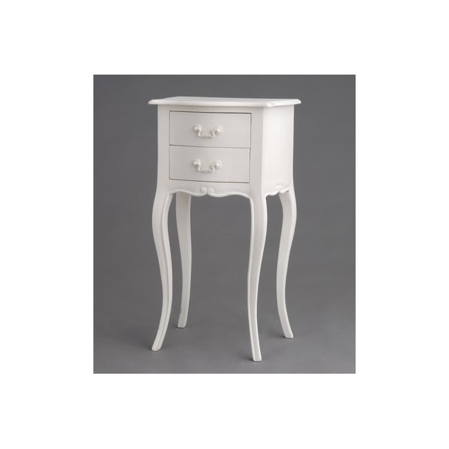 Table téléphone 2 tiroirs - APOLLONIA Couleur blanc <span itemprop=