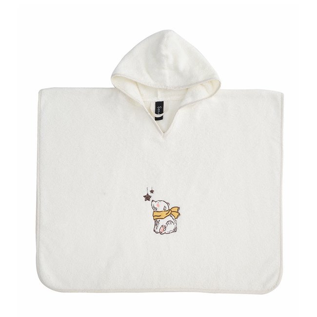 Poncho de bain enfant 4/8 ans OURS POLAIRE ecru <span itemprop=