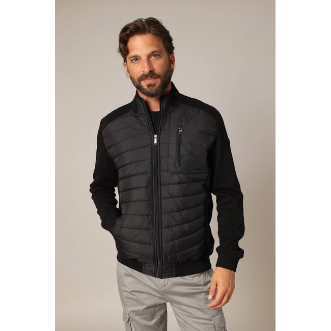 Veste zippée matelassée à col montant
 JORSON black <span itemprop=