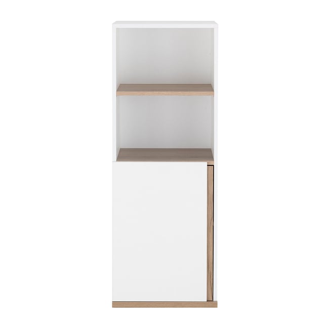 Module  1 porte 2 niches avec étagères Couleur blanc <span itemprop=