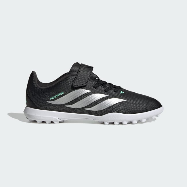 Chaussure De Football Fermeture Par Scratch Predator Club Turf Enfants core black / silver metallic / pulse mint <span itemprop=
