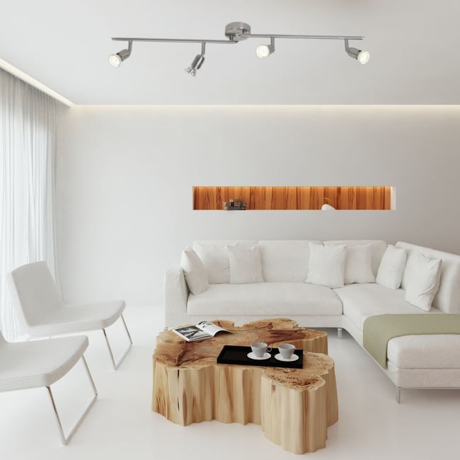 Plafonnier    LOONA Couleur argenté <span itemprop=