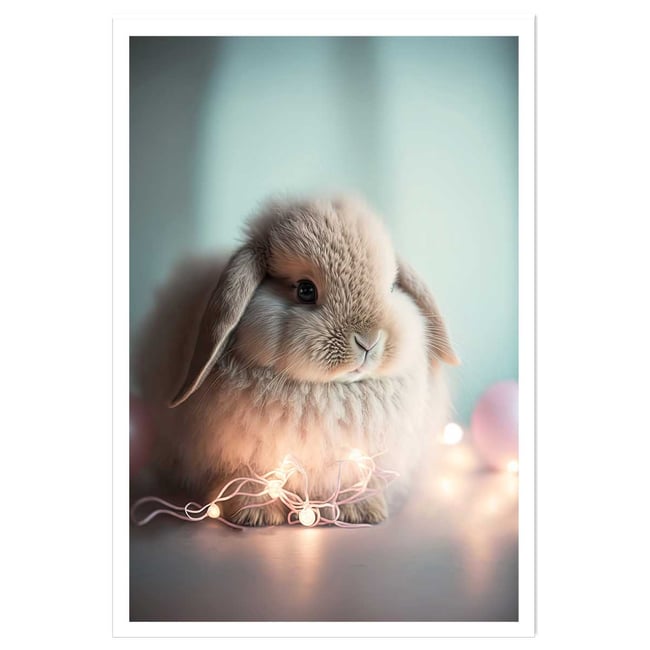 Affiche enfant lapin lumineux - HEXOA