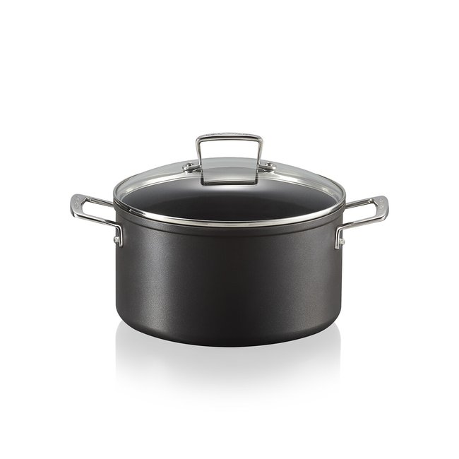 Faitout avec couvercle Les Forgées noir <span itemprop=