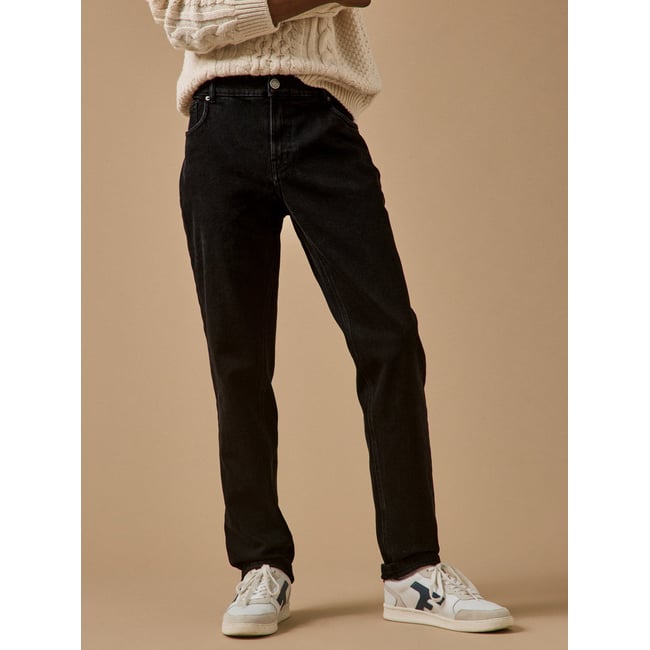 Jean regular  coton biologique denim noir <span itemprop=