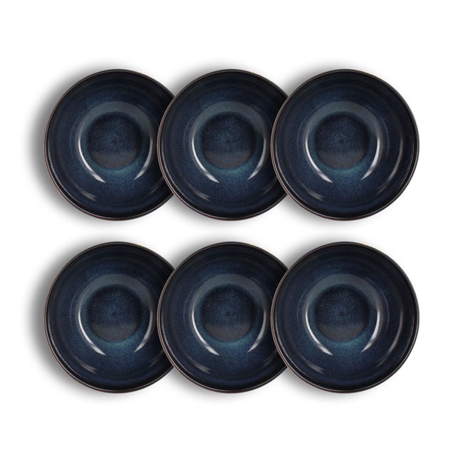 Lot de 6 bols en grès 84cl, COSTA Couleur bleu <span itemprop=
