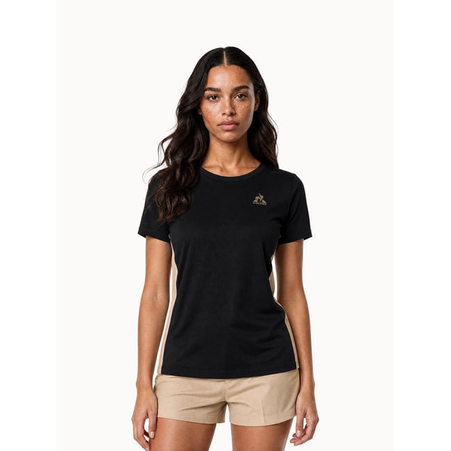 T-shirt en jersey de coton avec bandes côtés contrastées NOEL black <span itemprop=
