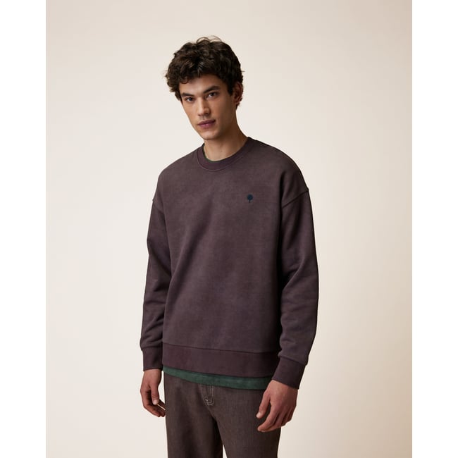 Sweat en molleton marron et taupe <span itemprop=