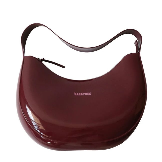Lua Glossy Vinyl-Effect Shoulder Bag - CACATOES