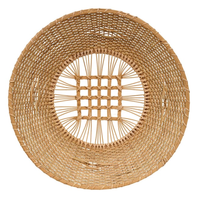 Décoration murale ronde en bambou et rotin MARGIE Couleur marron caramel <span itemprop=