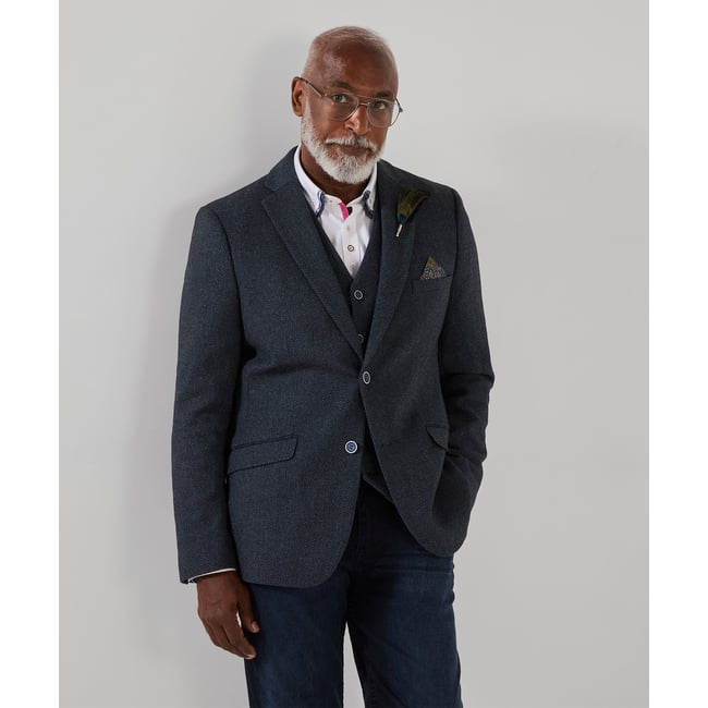 Charmant Blazer à Chevrons bleu <span itemprop=