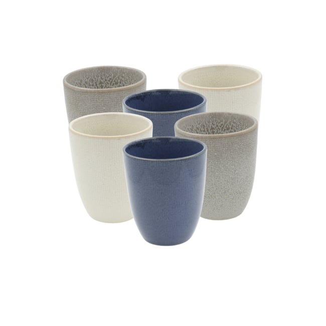 Lot de 6 tasses, OIA Couleur bleu <span itemprop=